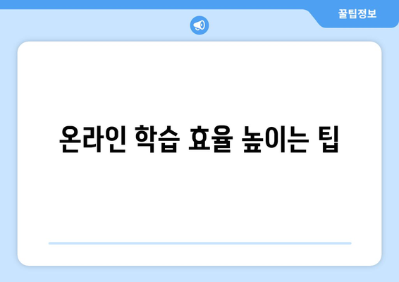 온라인 강의를 활용한 효과적인 자기계발 전략