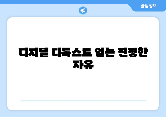 자기계발을 위한 디지털 디톡스의 효과